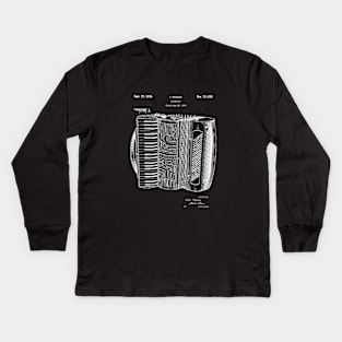 Accordion Player Gift - Accordion Blueprint 1938 Kids Long Sleeve T-Shirt
